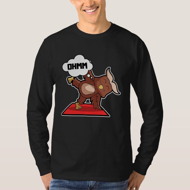 Owl Owl Yoga Poses Sport Gymnastics Ohmmm Heartbea T-Shirt (Front)
