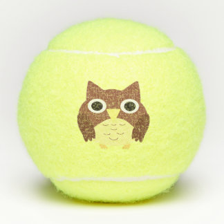 owl painting art tennis balls