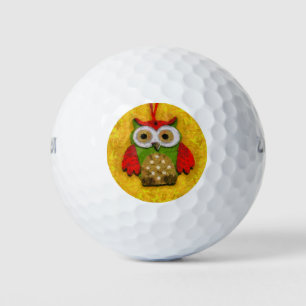 Owl painting golf balls
