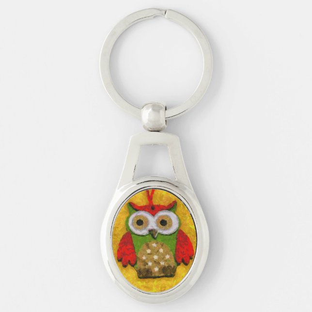 Owl painting keychain (Front)