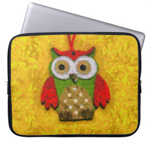 Owl painting laptop sleeve