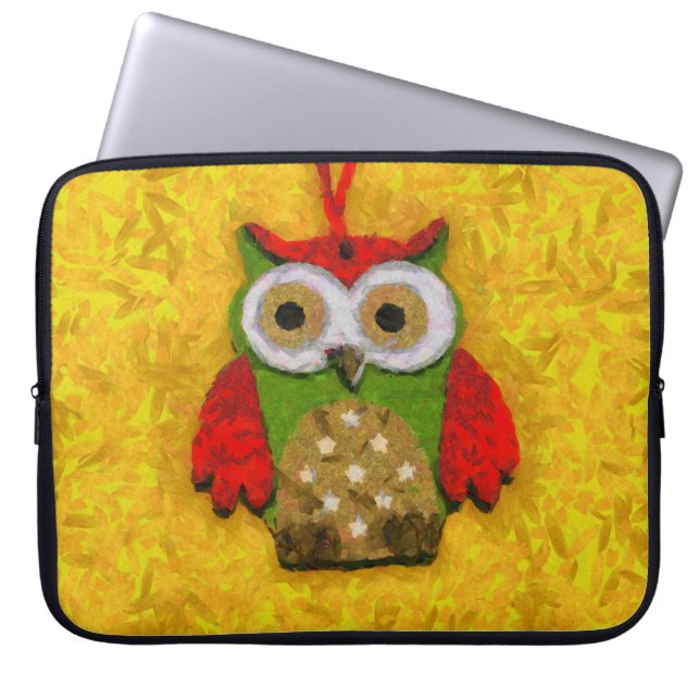 Owl painting laptop sleeve (Front)