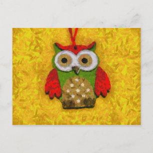 Owl painting postcard