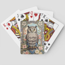 Owl Pastel Floral William Morris Inspired Poker Cards