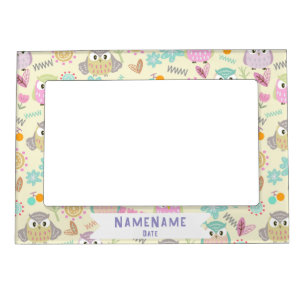 Owl Pastel Yellow Magnetic Frame