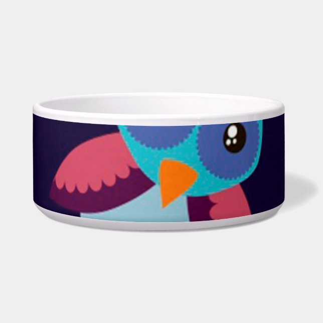 owl pattern background bowl (Front)