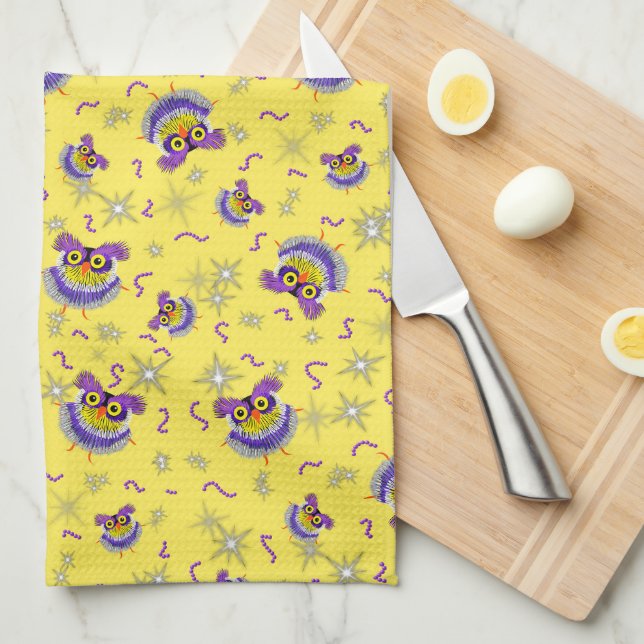 Owl pattern kitchen towel (Quarter Fold)