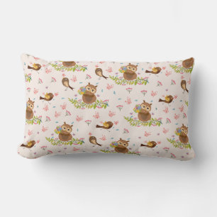 Owl Pattern Lumbar Pillow