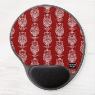 Owl (pattern red) - Gel Mouse Pad