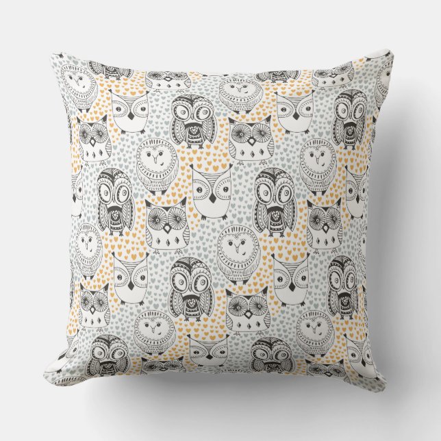 Owl Pattern throw pillows (Front)