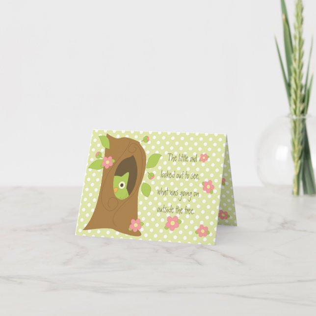 Owl Peeks Out the Tree Card (Front)