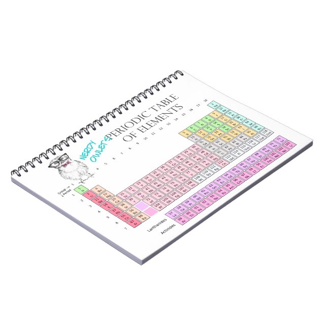 Owl Periodic table of elements Notebook (Left Side)