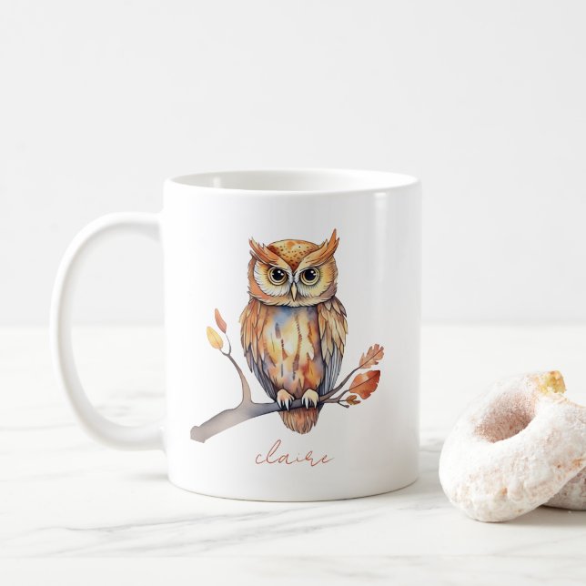 Owl Personalized Coffee Mug (With Donut)