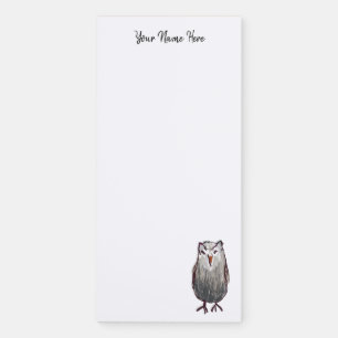 Owl Personalized Hand-Drawn To-Do List Magnetic Notepad