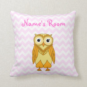 Owl Pillow: Yellow Custom Throw Pillow