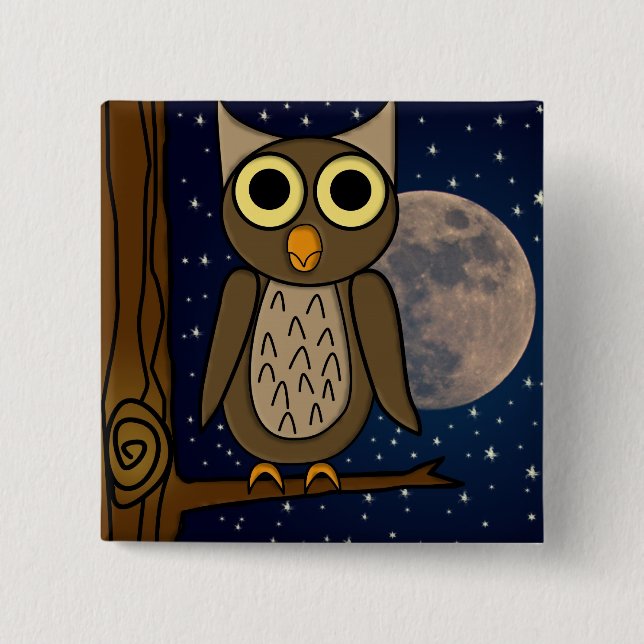 owl pinback button (Front)