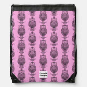Owl (pink) - Drawstring Bag