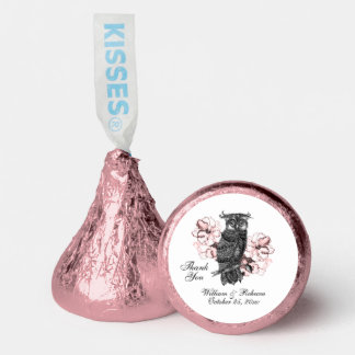 Owl Pink Floral Wedding Thank You Favor