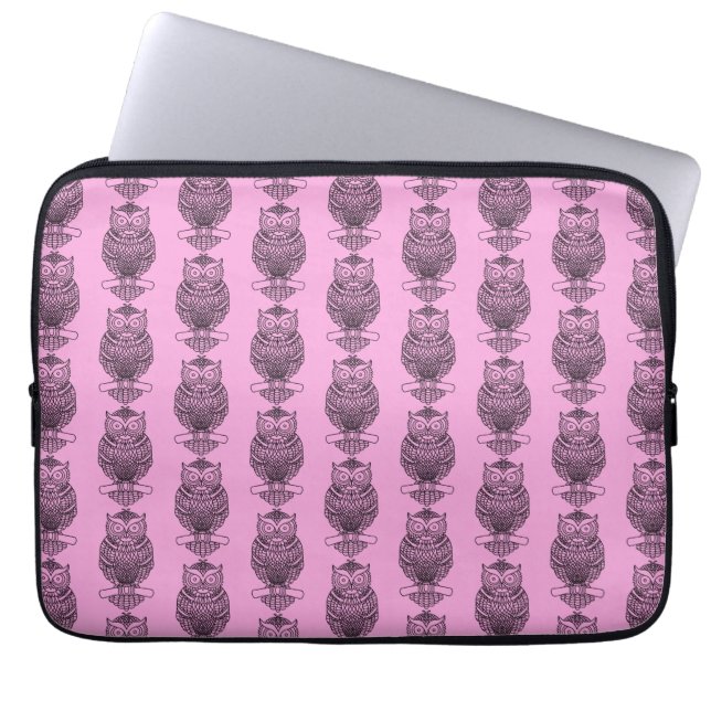 Owl (pink) - Laptop Sleeve (Front)
