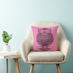 Owl (pink) - Pillow