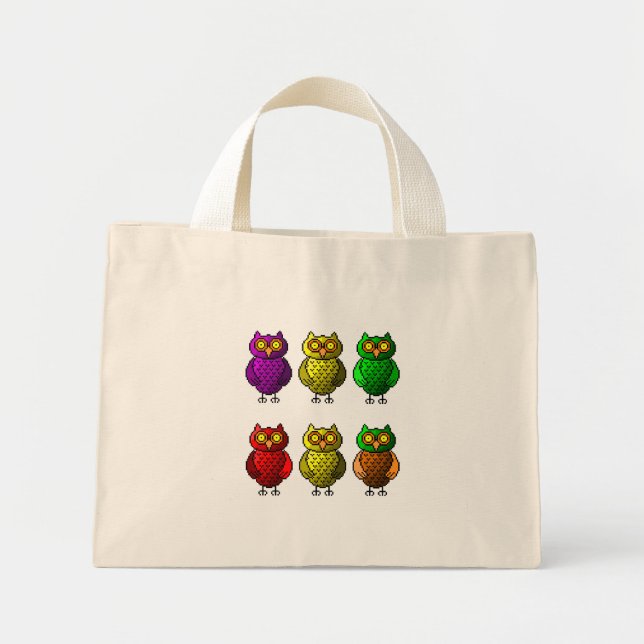 Owl pixel art tote bag (Front)