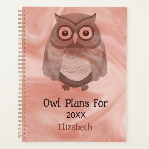 Owl Plans for 2024 Watercolor Planner