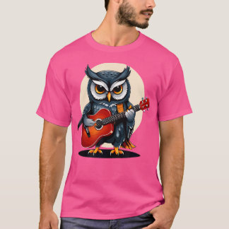 Owl Playing Acoustic Guitar Owl Guitarist T-Shirt