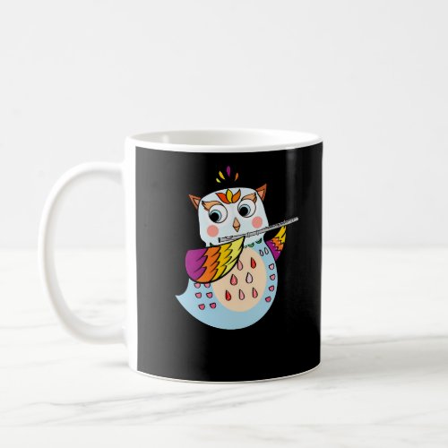 Owl Playing Flute And Dancing To Music Coffee Mug