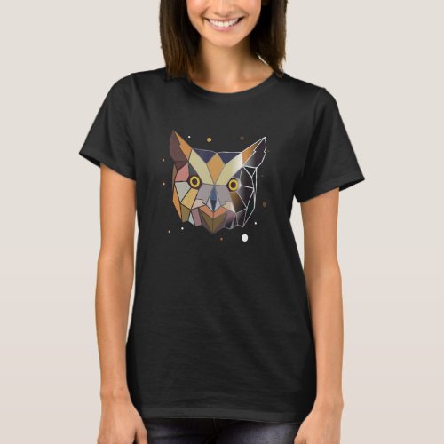 Owl Polygon Animal Abstract Geometric Shape Art T_Shirt