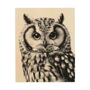 Owl Portrait 8x10" Wood Art Print