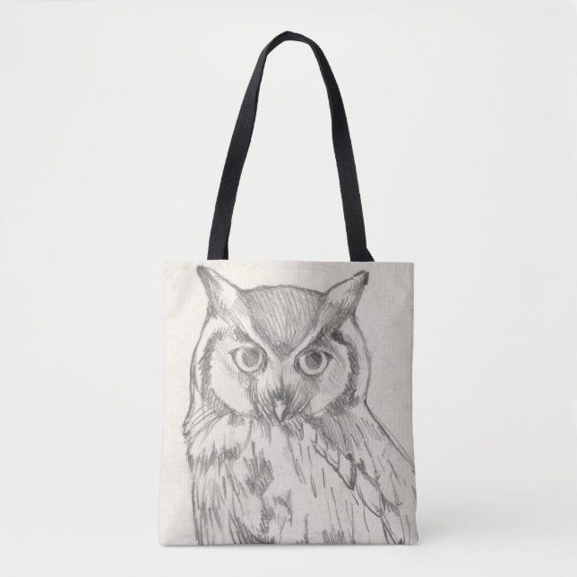 Owl Portrait - Sketch Tote Bag (Front)