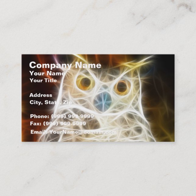 Owl Powerful Look Business Card (Front)
