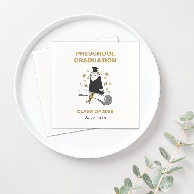 Owl Preschool / Kindergarten Graduation Party Napkins (Creator Uploaded)