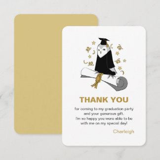 Owl Preschool / Kindergarten Graduation Thank You Card