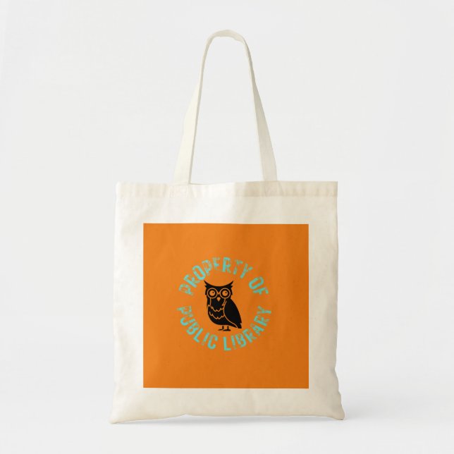 Owl Property of Public Library T-Shirt Tote Bag (Front)