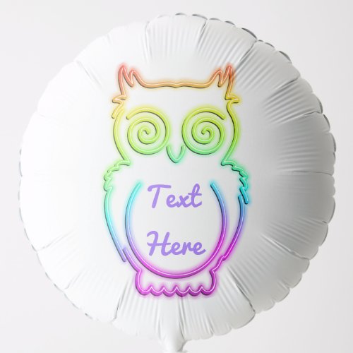 Owl Psychedelic Neon Light Button Balloon