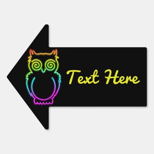 Owl Psychedelic Neon Light Button Sign