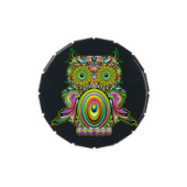 Owl Psychedelic Pop Art Candy Tin (Top)