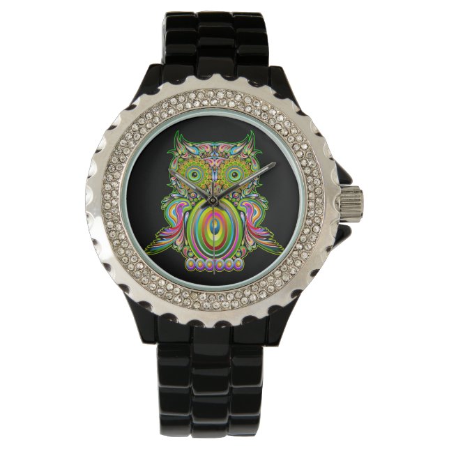 Owl Psychedelic Pop Art watch (Front)