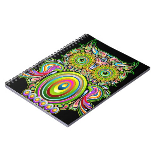 Owl Psychedelic Popart Notebook