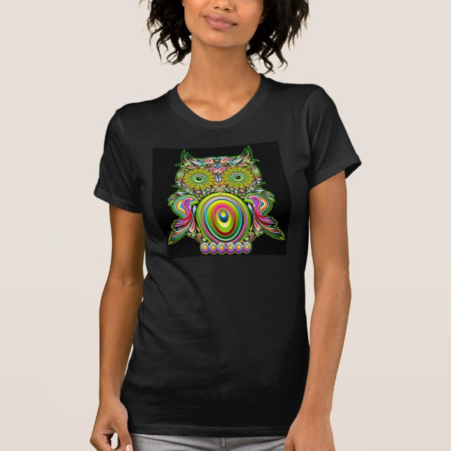 Owl Psychedelic Popart T-Shirt (Front)