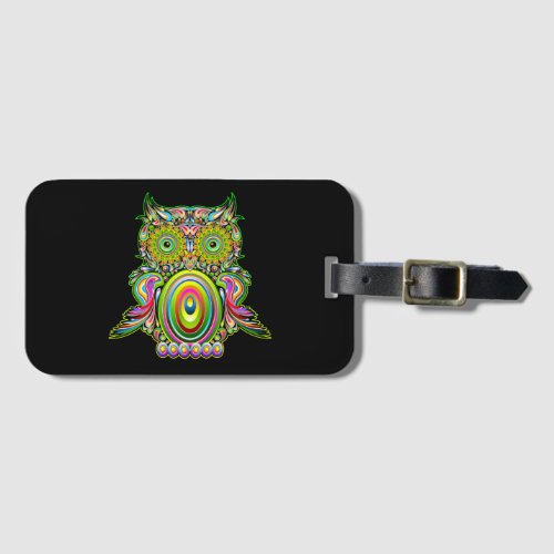 Owl Psychedelic Popart Tapestry Magnet Bottle Open Luggage Tag