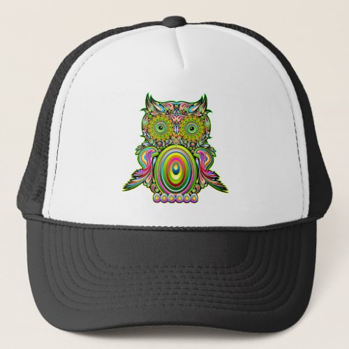 Owl Psychedelic Popart Tapestry Magnet Bottle Open Trucker Hat
