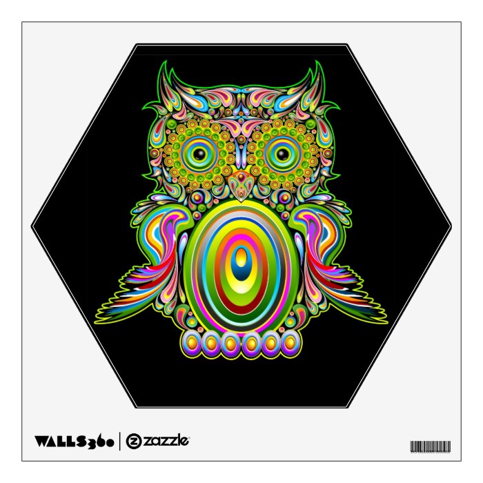 Owl Psychedelic Popart Wall Decal