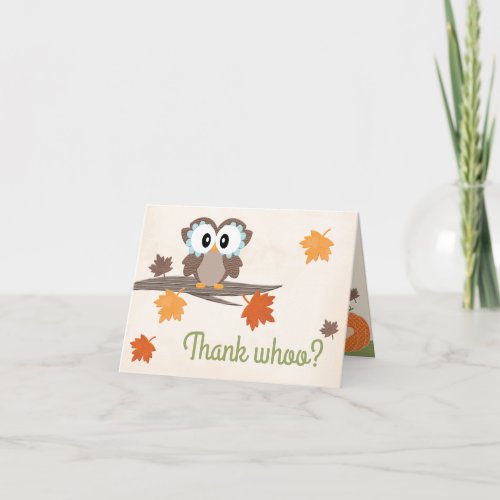 Owl Pumpkin Baby Shower Thank You Card