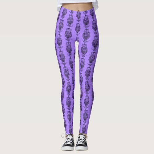 Owl (purple) - Leggings