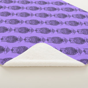 Owl (purple) - Sherpa Blanket