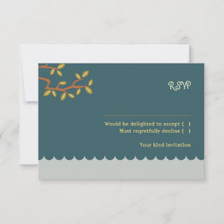 Owl & Pussycat Storybook Wedding (Sea Blue) RSVP Card