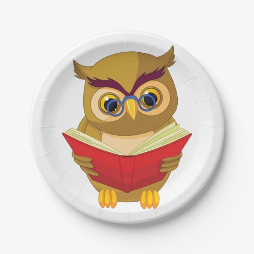 Owl Reading Paper Plates