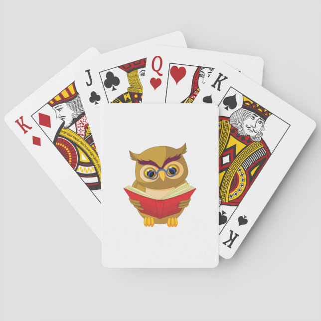 Owl Reading Poker Cards (Back)